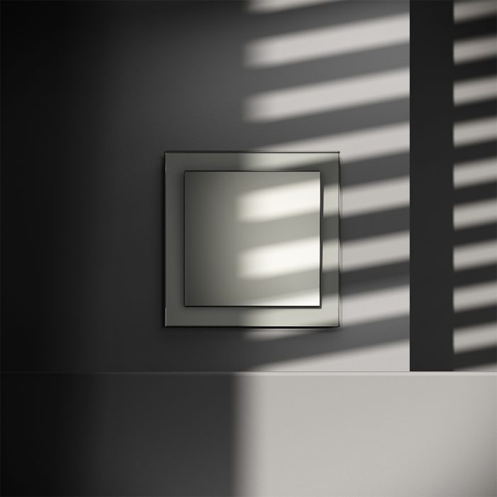 Выключатель встраиваемый VOLTUM S70 одноклавишный 10А, (сталь)