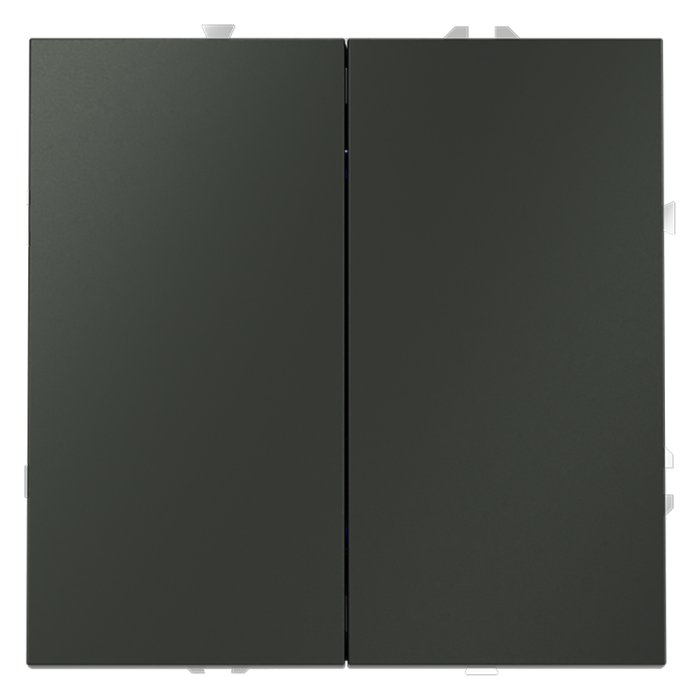 Выключатель с самовозвратом встраиваемый VOLTUM S70 двухклавишный 10А, (титан)