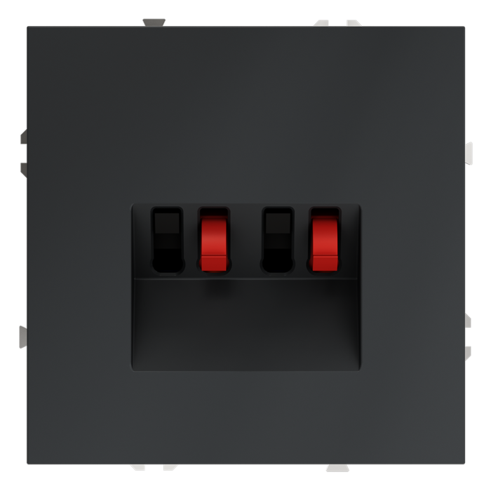 Розетка акустическая встраиваемая VOLTUM S70 4-местная, (графит)