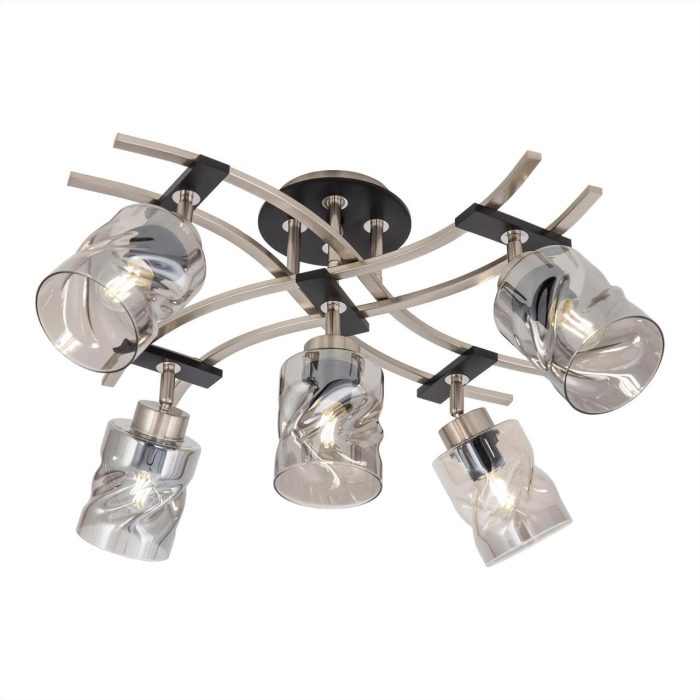 Люстра потолочная Citilux Мерида CL142155 Чёрный, Хром