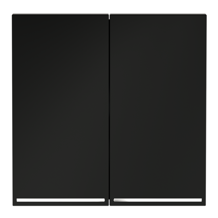 Клавиши для выключателя/переключателя двухклавишного с подсветкой, S70 (черный матовый)