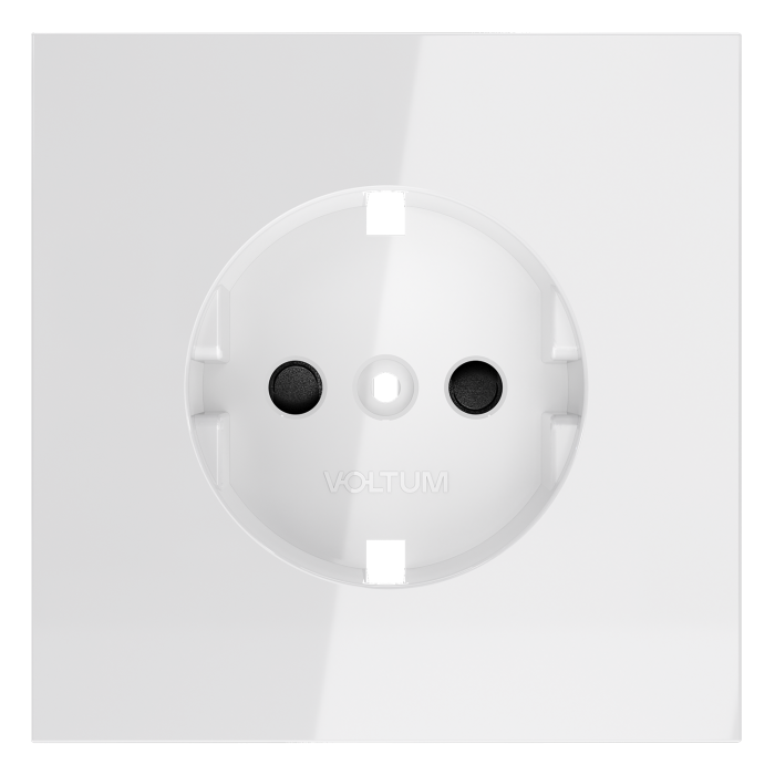 Накладка для розетки с заземлением и защитными шторками, S70 (белый глянцевый)