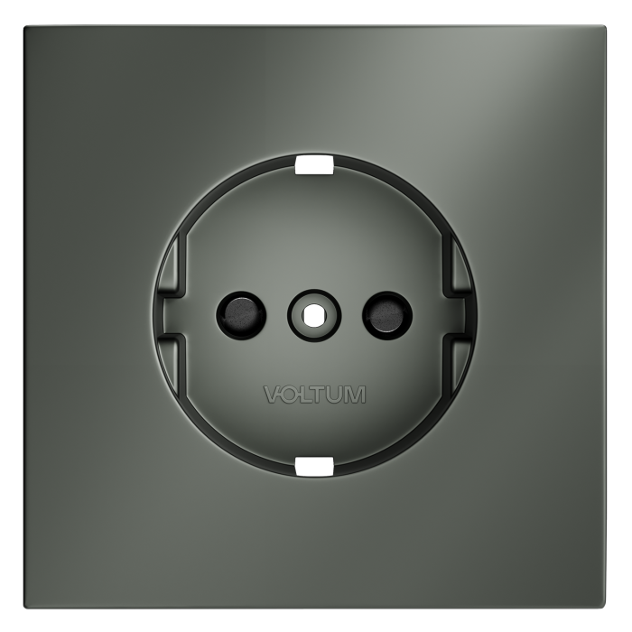 Накладка для розетки с заземлением и защитными шторками, S70 (титан)