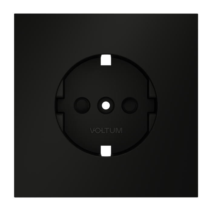 Накладка для розетки с заземлением и защитными шторками, S70 (черный матовый)