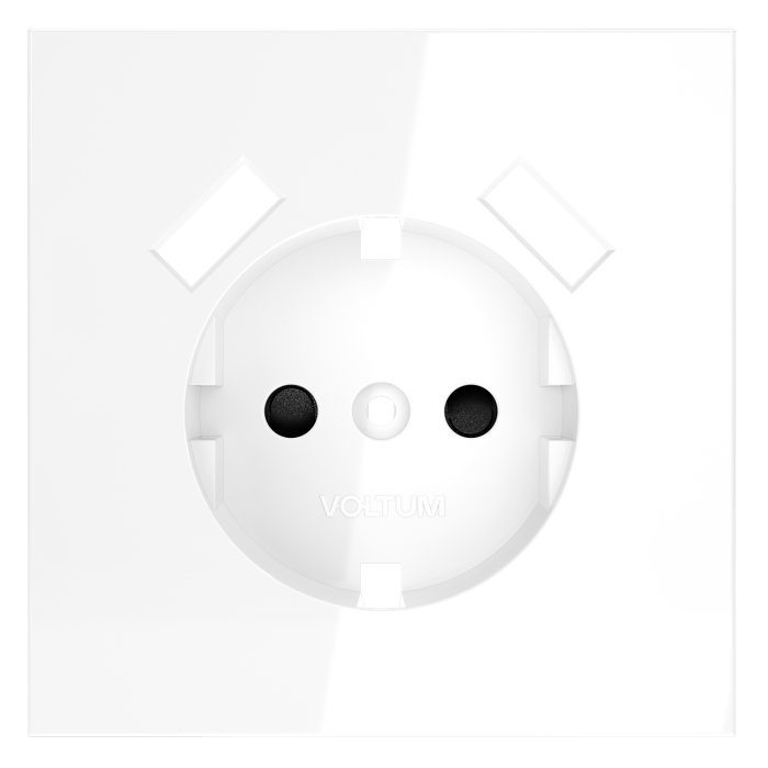 Накладка для розетки с заземлением и защитными шторками, с USB A+A, S70 (белый глянцевый)