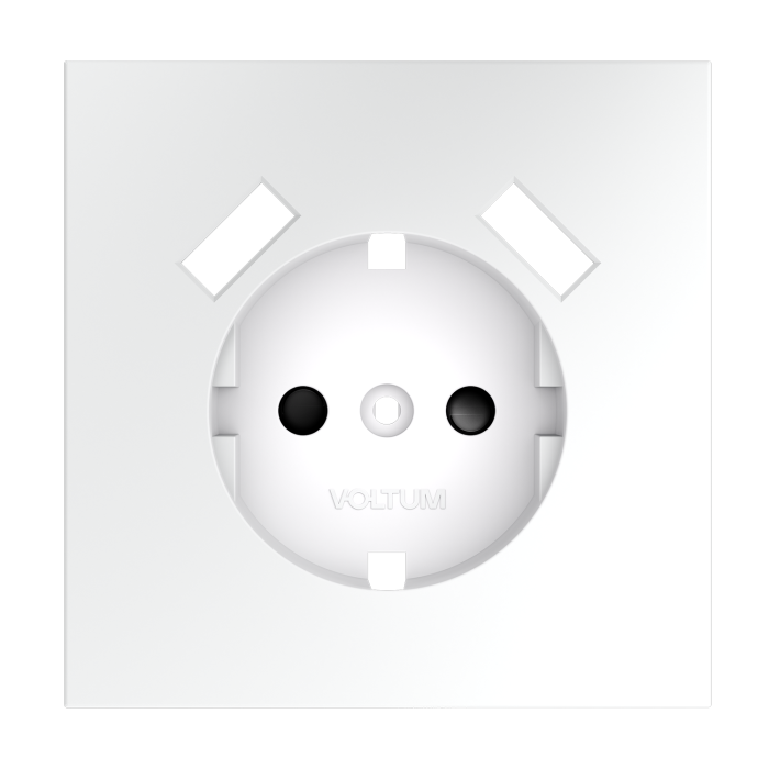 Накладка для розетки с заземлением и защитными шторками, с USB A+A, S70 (белый матовый)