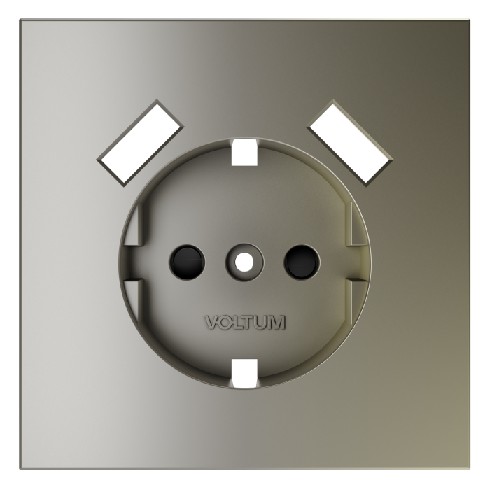 Накладка для розетки с заземлением и защитными шторками, с USB A+A, S70 (шелк)