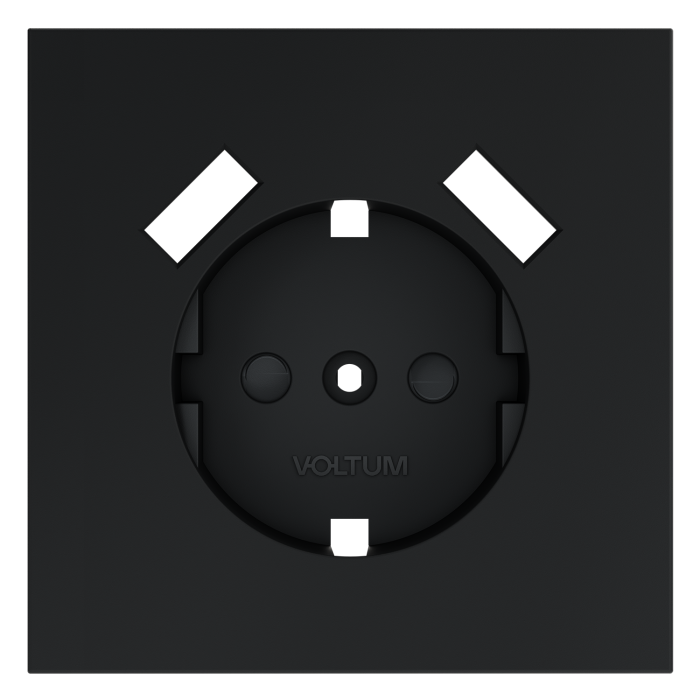 Накладка для розетки с заземлением и защитными шторками, с USB A+A, S70 (графит)