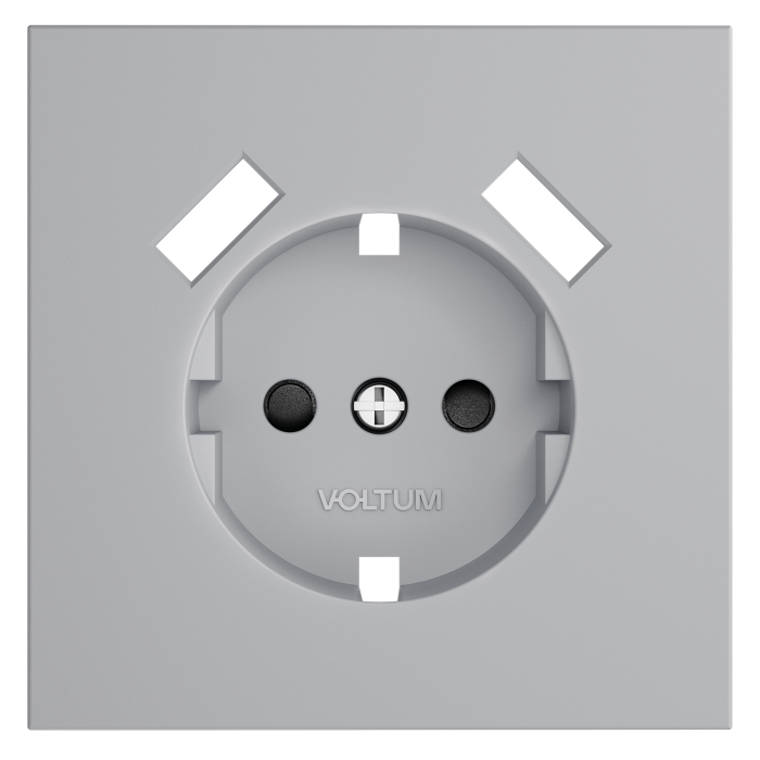 Накладка для розетки с заземлением и защитными шторками, с USB A+A, S70 (серый)