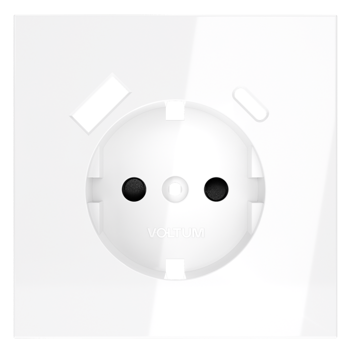 Накладка для розетки с заземлением и защитными шторками, с USB A+C, S70 (белый глянцевый)