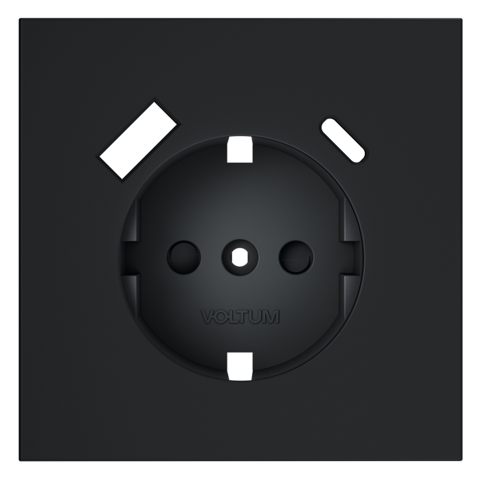 Накладка для розетки с заземлением и защитными шторками, с USB A+C, S70 (графит)