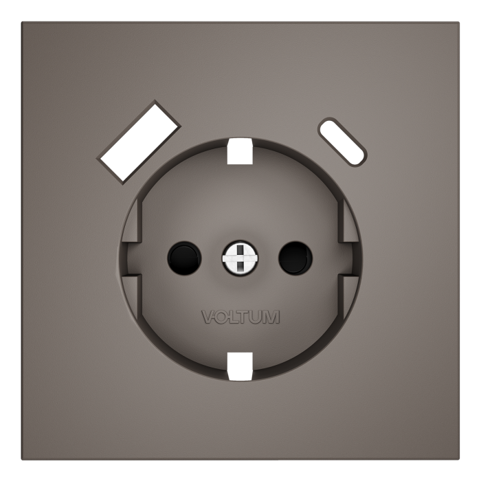 Накладка для розетки с заземлением и защитными шторками, с USB A+C, S70 (капучино)