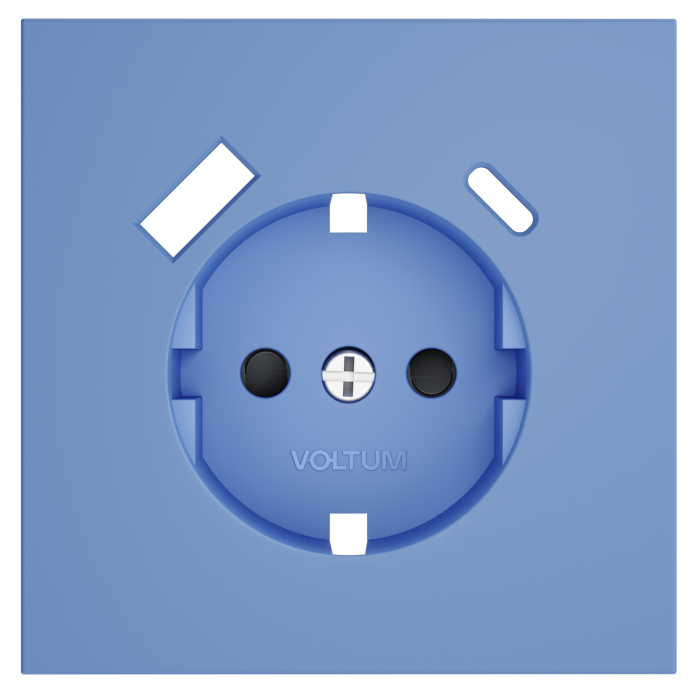 Накладка для розетки с заземлением и защитными шторками, с USB A+C, S70 (деним)