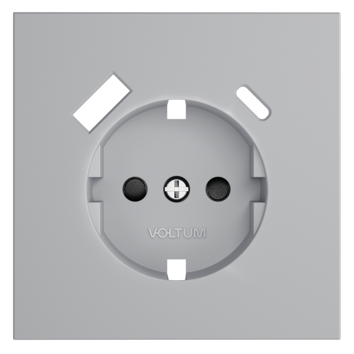 Накладка для розетки с заземлением и защитными шторками, с USB A+C, S70 (серый)