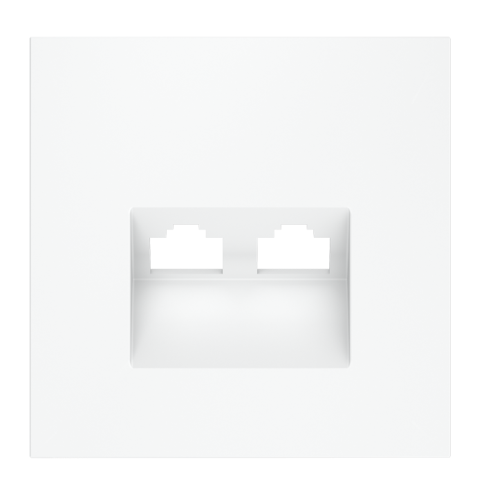 Накладка для розетки компьютерной двойной RJ45+RJ45 кат.6, S70 (белый матовый)