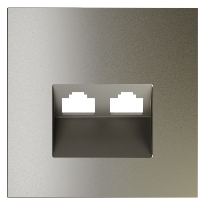 Накладка для розетки компьютерной двойной RJ45+RJ45 кат.6, S70 (шелк)