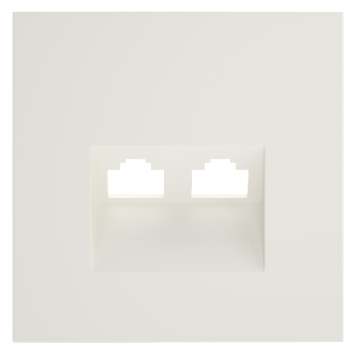 Накладка для розетки компьютерной двойной RJ45+RJ45 кат.6, S70 (хлопок)