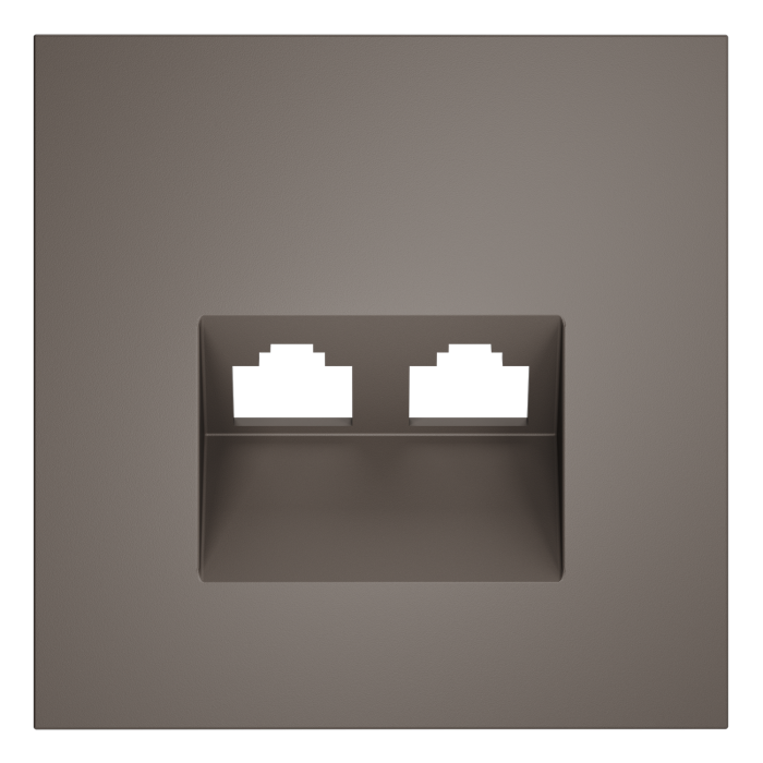 Накладка для розетки компьютерной двойной RJ45+RJ45 кат.6, S70 (капучино)