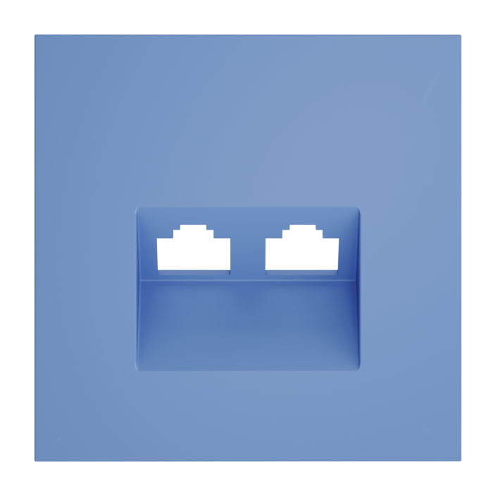 Накладка для розетки компьютерной двойной RJ45+RJ45 кат.6, S70 (деним)