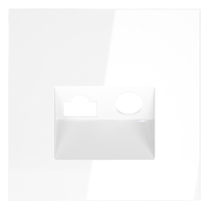 Накладка для розетки TV+RJ45 кат. 6, S70 (белый глянцевый)