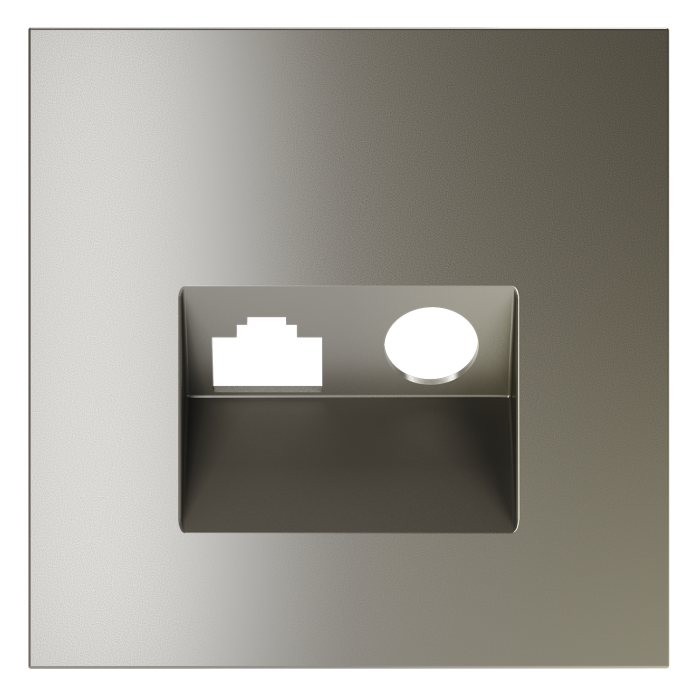 Накладка для розетки TV+RJ45 кат. 6, S70 (шелк)