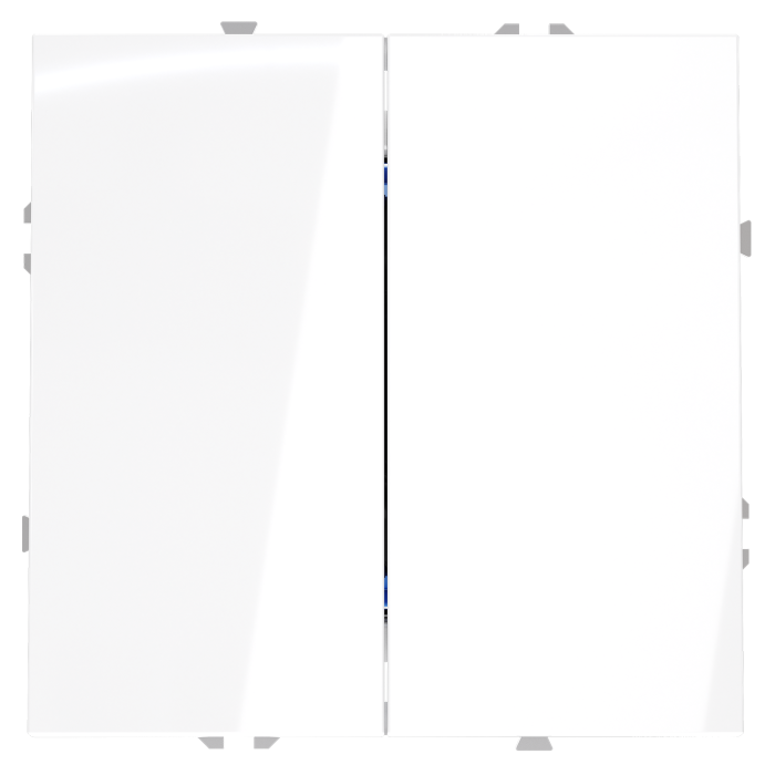 Перекрестный переключатель встраиваемый VOLTUM S70 двухклавишный 10А, (белый глянцевый)