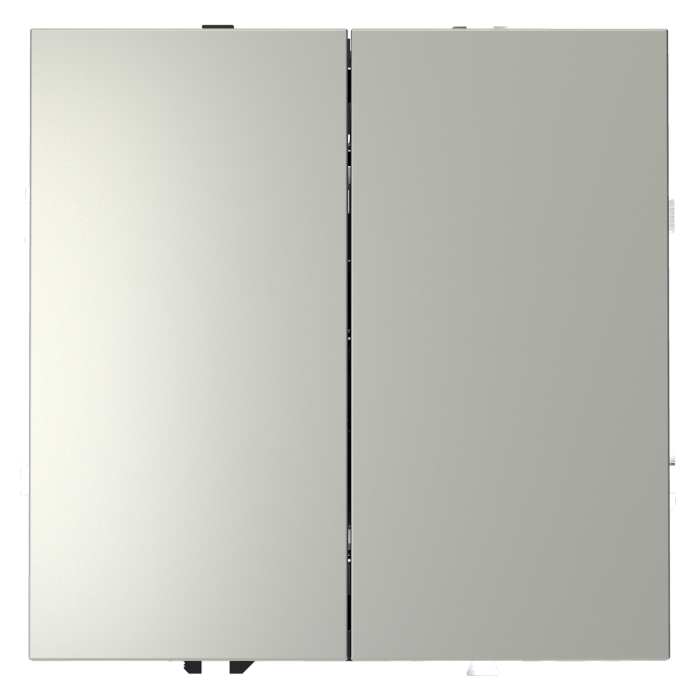 Перекрестный переключатель встраиваемый VOLTUM S70 двухклавишный 10А, (сталь)