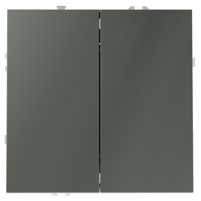 Перекрестный переключатель встраиваемый VOLTUM S70 двухклавишный 10А, (титан)