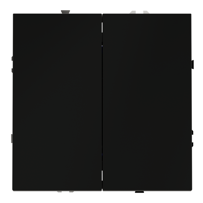 Перекрестный переключатель встраиваемый VOLTUM S70 двухклавишный 10А, (черный матовый)