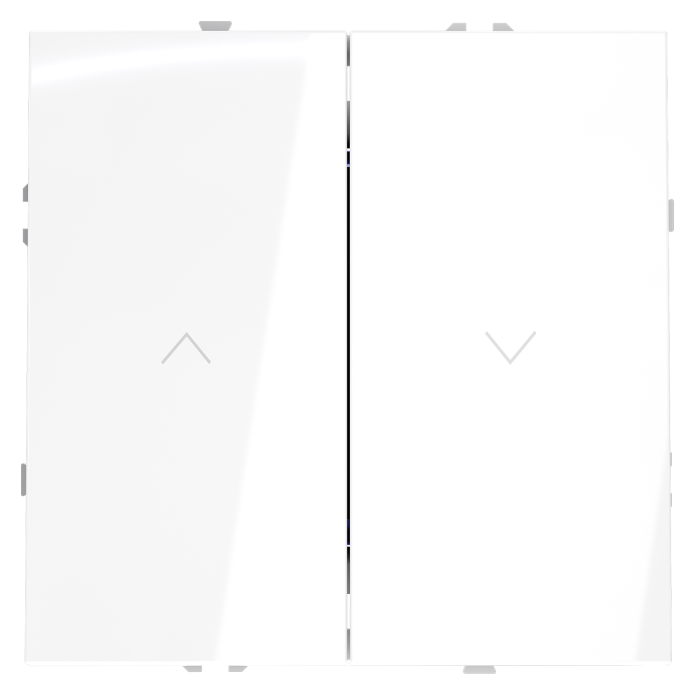 Выключатель встраиваемый VOLTUM S70 для жалюзи 10А, (белый глянцевый)