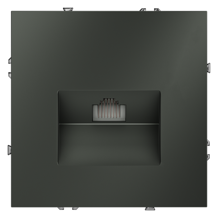 Розетка компьютерная встраиваемая VOLTUM S70 RJ45 кат.6, (титан)