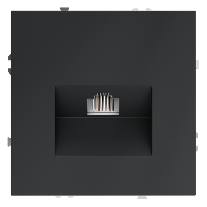 Розетка компьютерная встраиваемая VOLTUM S70 RJ45 кат.6, (графит)