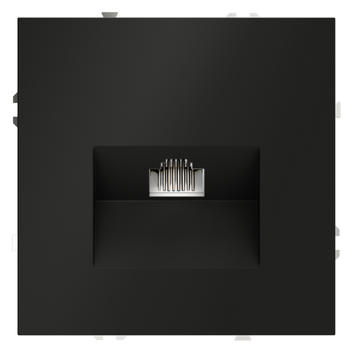 Розетка компьютерная встраиваемая VOLTUM S70 RJ45 кат.6, (черный матовый)