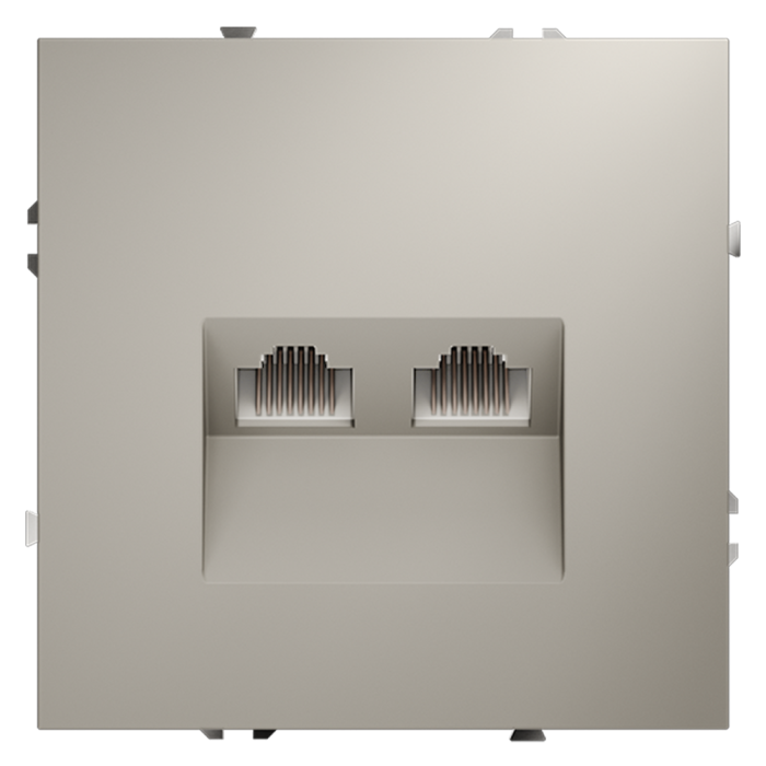 Розетка компьютерная встраиваемая VOLTUM S70 двойная RJ45+RJ45 кат.6, (кашемир)