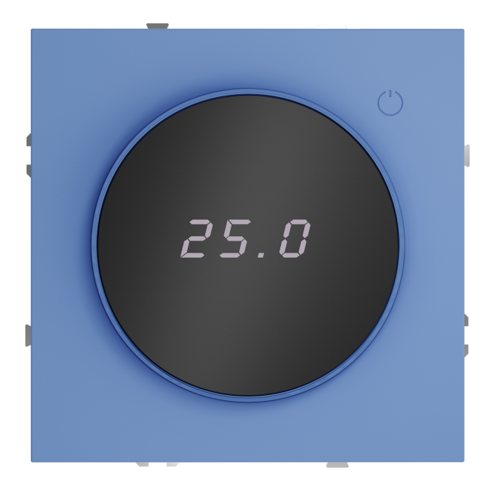 Терморегулятор электронный VOLTUM S70 с индикацией и датчиком, для теплого пола, (деним)