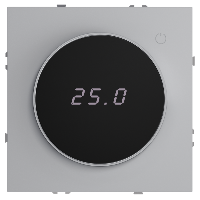 Терморегулятор электронный VOLTUM S70 с индикацией и датчиком, для теплого пола, (серый)