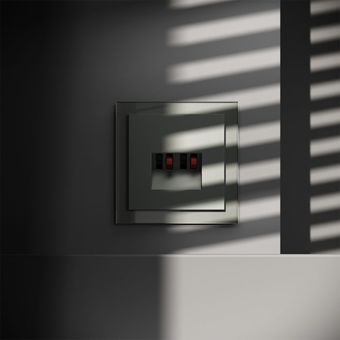 Розетка акустическая встраиваемая VOLTUM S70 4-местная, (титан)