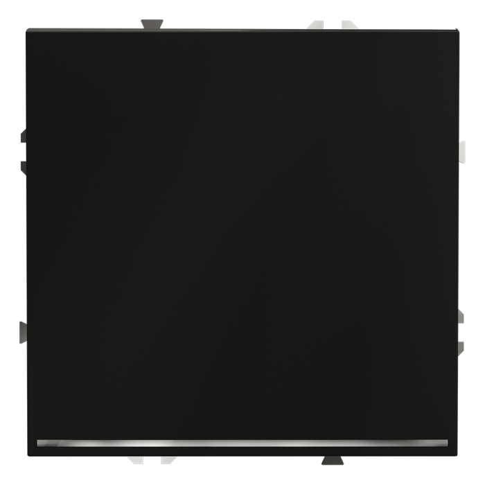 Проходной переключатель встраиваемый VOLTUM S70 одноклавишный с подсветкой 10А, (черный матовый)