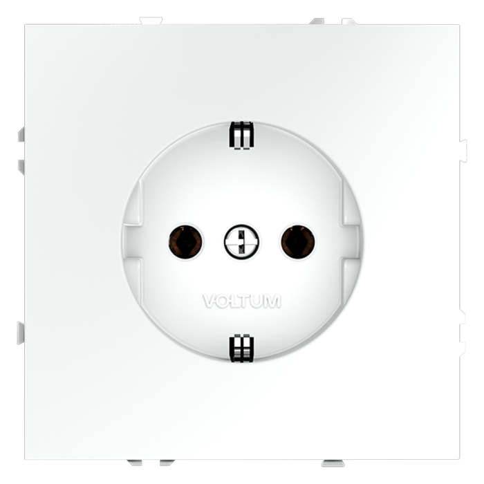 Розетка встраиваемая VOLTUM S70 с заземлением 16А, (белый матовый)