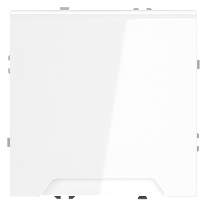 Розетка встраиваемая VOLTUM S70 с заземлением, защитными шторками и крышкой 16А, (белый глянцевый)