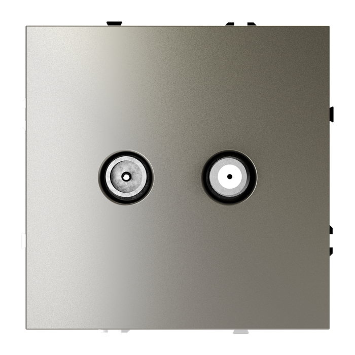 Розетка телевизионная встраиваемая VOLTUM S70 оконечная TV+SAT, (шелк)