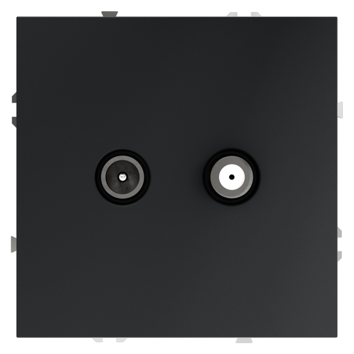 Розетка телевизионная встраиваемая VOLTUM S70 оконечная TV+SAT, (графит)