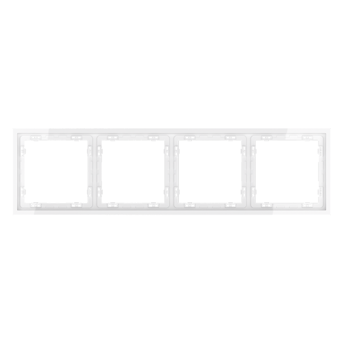 Рамка пластиковая VOLTUM S70 на 4 поста, (белый глянцевый)