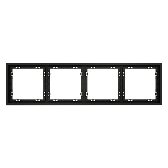 Рамка пластиковая VOLTUM S70 на 4 поста, (черный матовый)