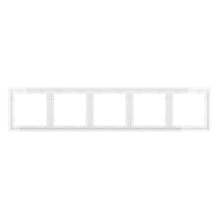 Рамка пластиковая VOLTUM S70 на 5 постов, (белый глянцевый)