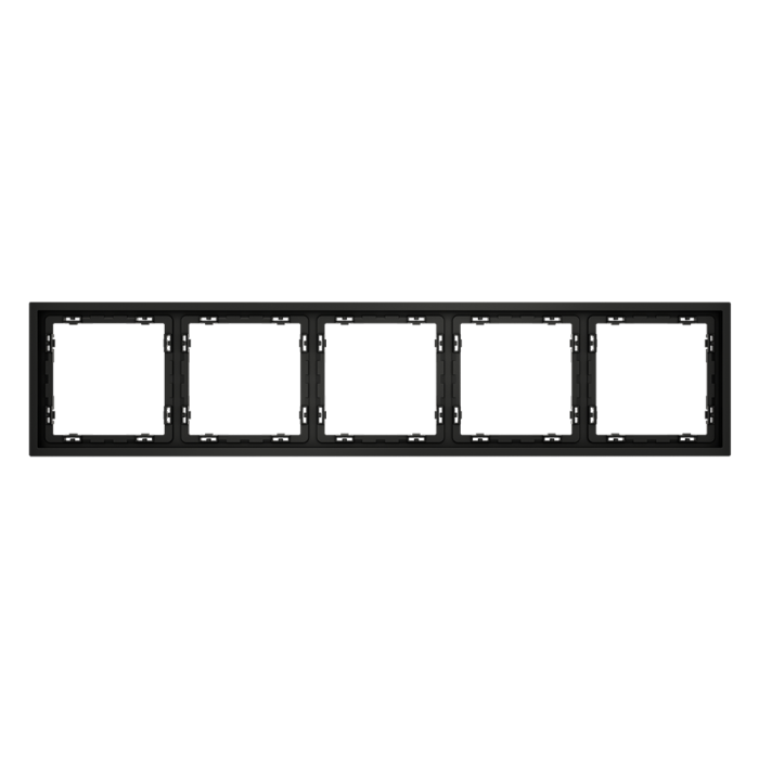 Рамка пластиковая VOLTUM S70 на 5 постов, (черный матовый)