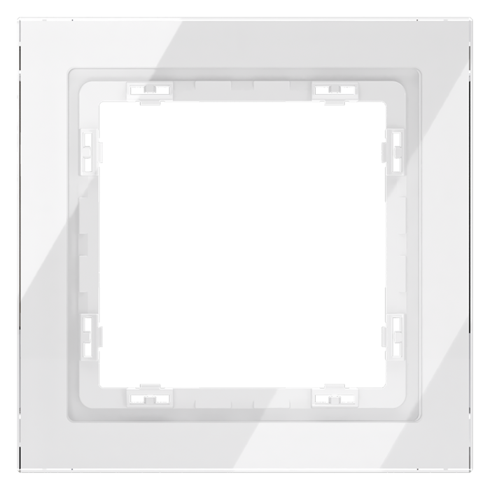 Рамка стеклянная VOLTUM S70 на 1 пост, (белый, стекло)