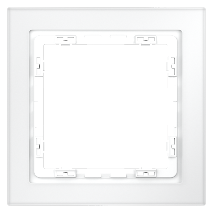 Рамка стеклянная VOLTUM S70 на 1 пост, (белый,матовый,стекло)