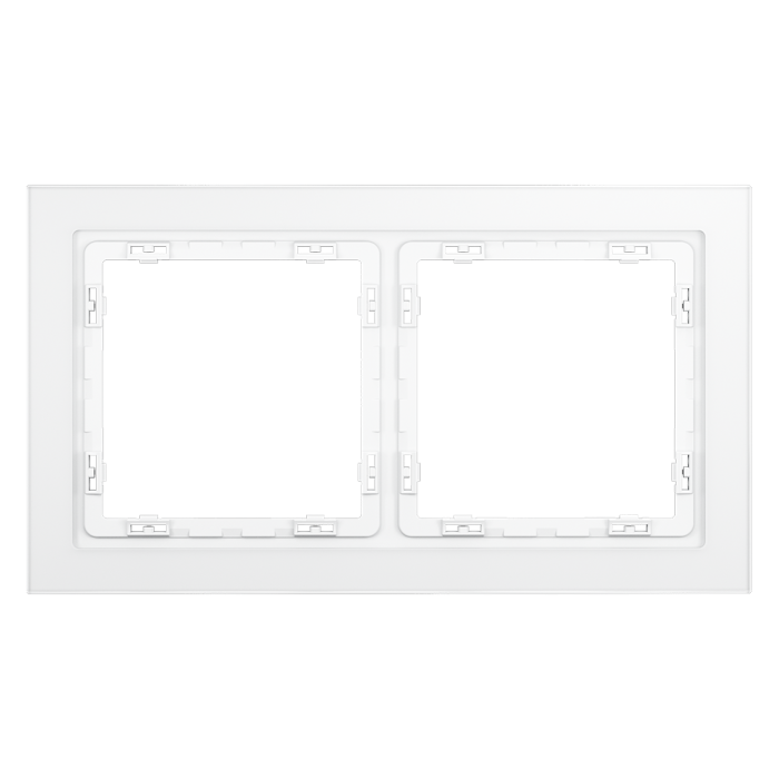 Рамка стеклянная VOLTUM S70 на 2 поста, (белый,матовый,стекло)
