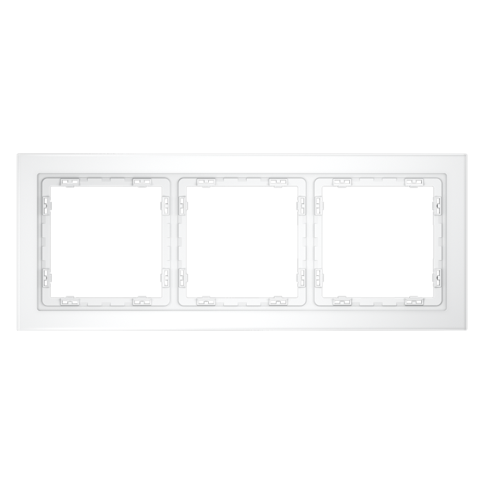 Рамка стеклянная VOLTUM S70 на 3 поста, (белый,матовый,стекло)